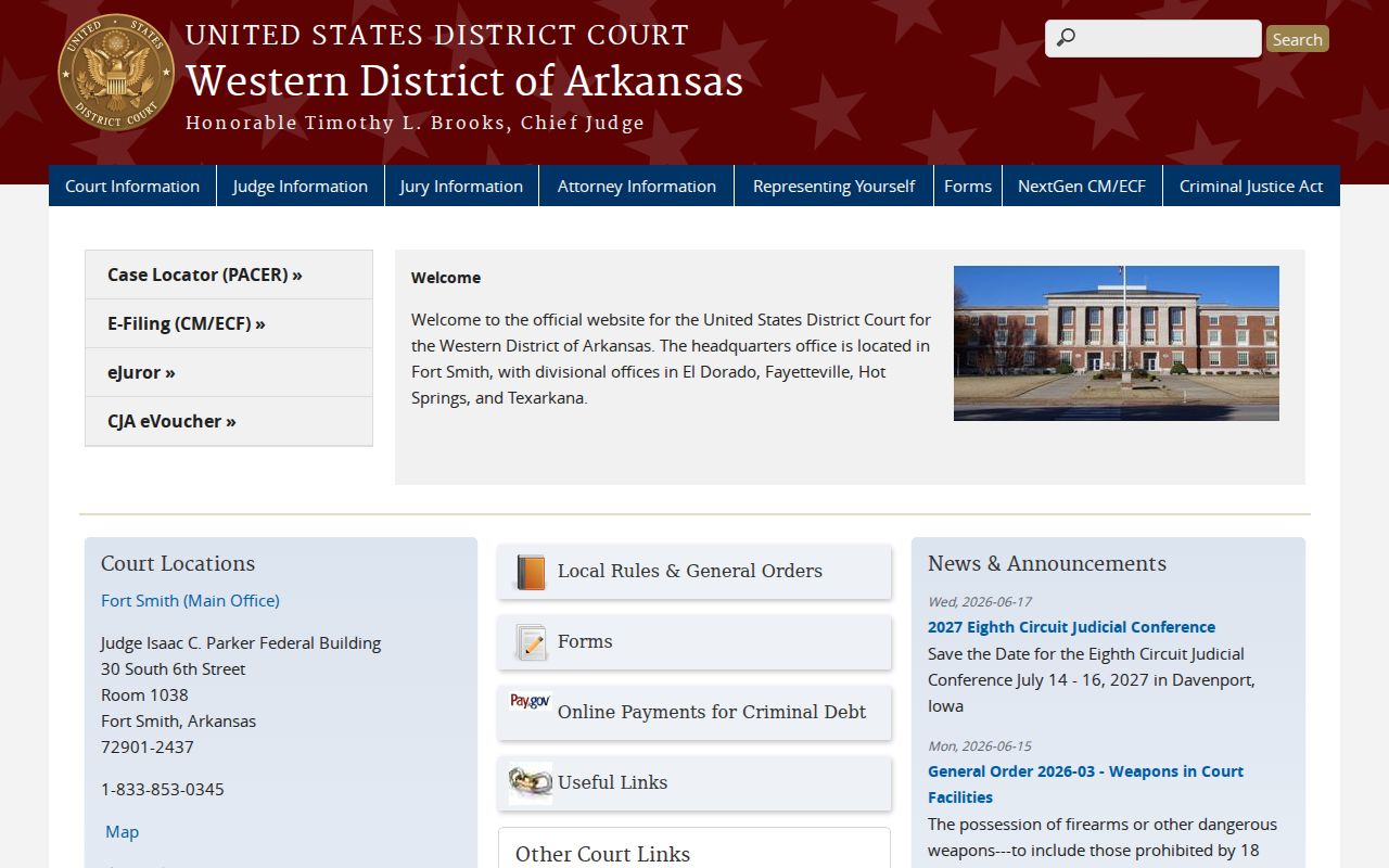 Polk County criminal history federal Western District court